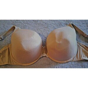 Cacique Bra Lightly Lined Full Coverage Nude Beige 44DDD padded Underwire